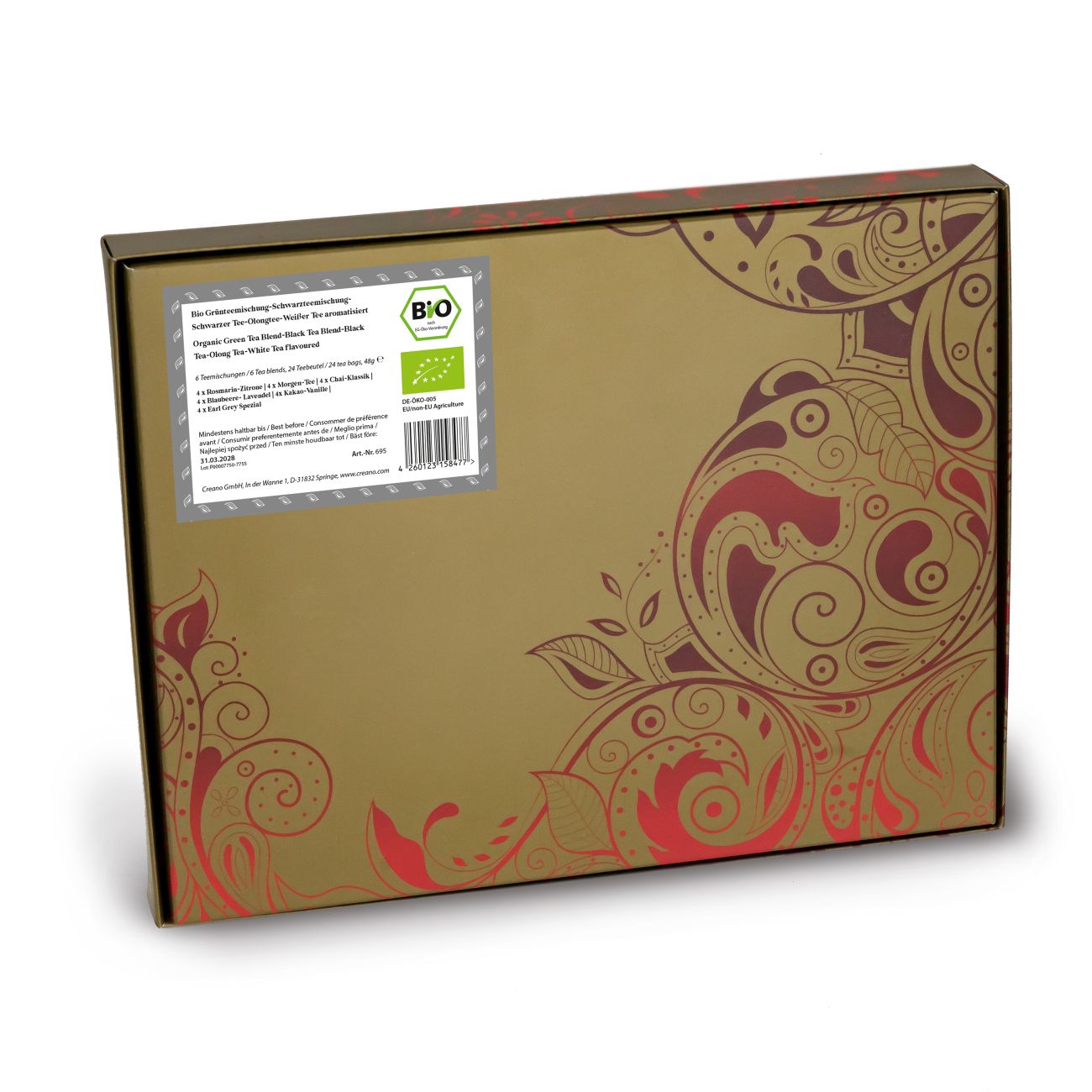 Bio Teemischung Selection 24er Geschenkset „ORGANIC TEA BLEND“ - 24 Bio-Teebeutel in 6 unterschiedlichen Sorten - 48g*²