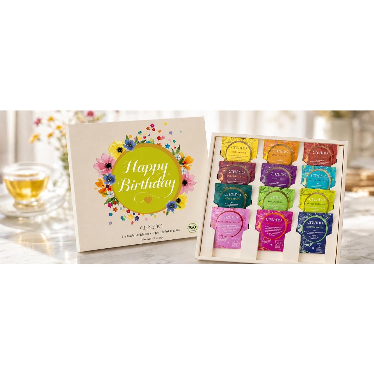 Creano Bio Kräutertee Geschenkset „Happy Birthday“
