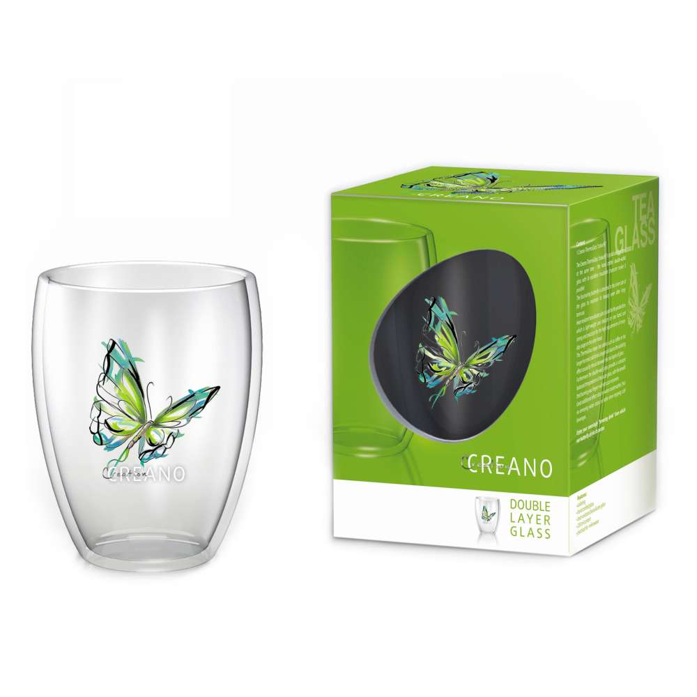 Creano Thermo Glass Colourfly 250ml Green