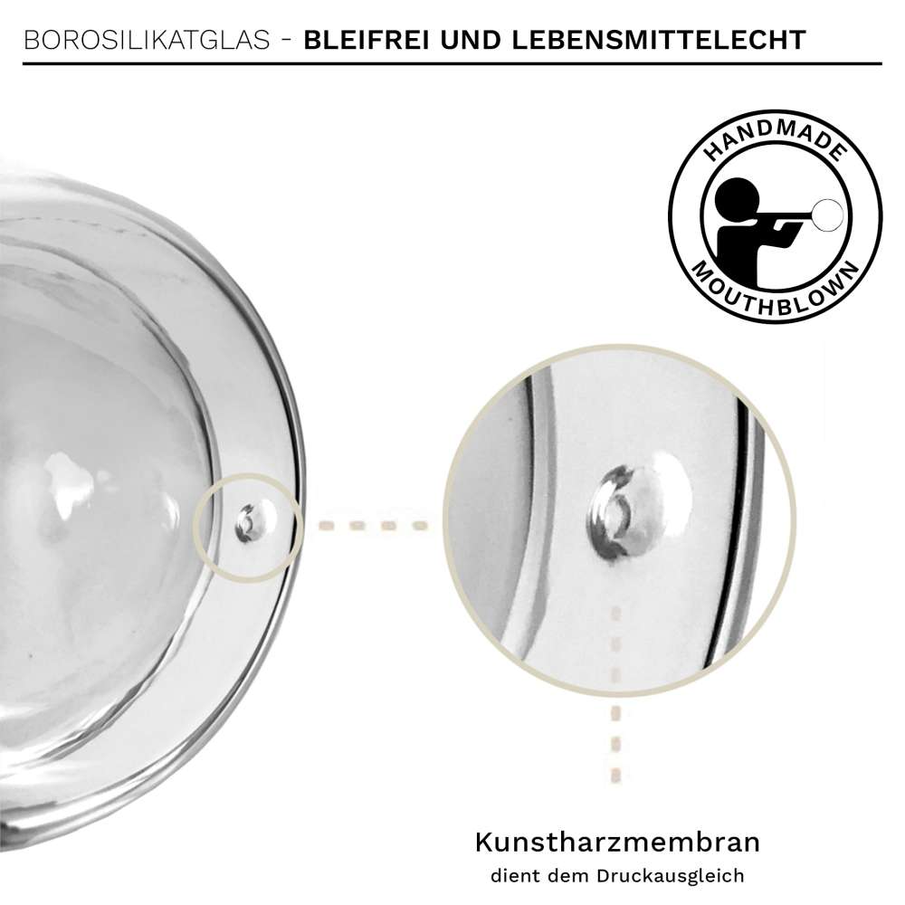 Creano doppelwandiges Tee-Glas, Latte Macchiato, Thermobecher Blume des Lebens | 250ml, in exklusiver Geschenkbox 2er Set - Creano