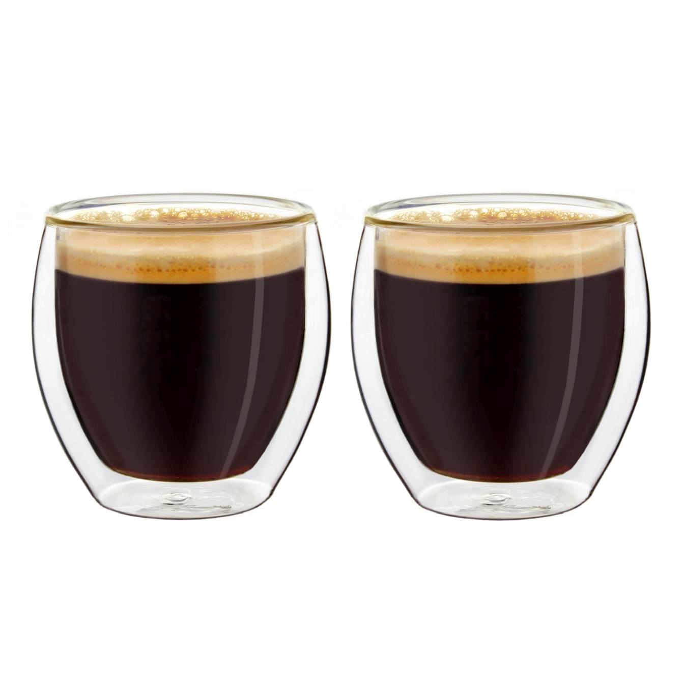Creano Espresso Doppelwandglas (Set: 2er, 4er, 6er) "bauchig" | 100ml - Creano