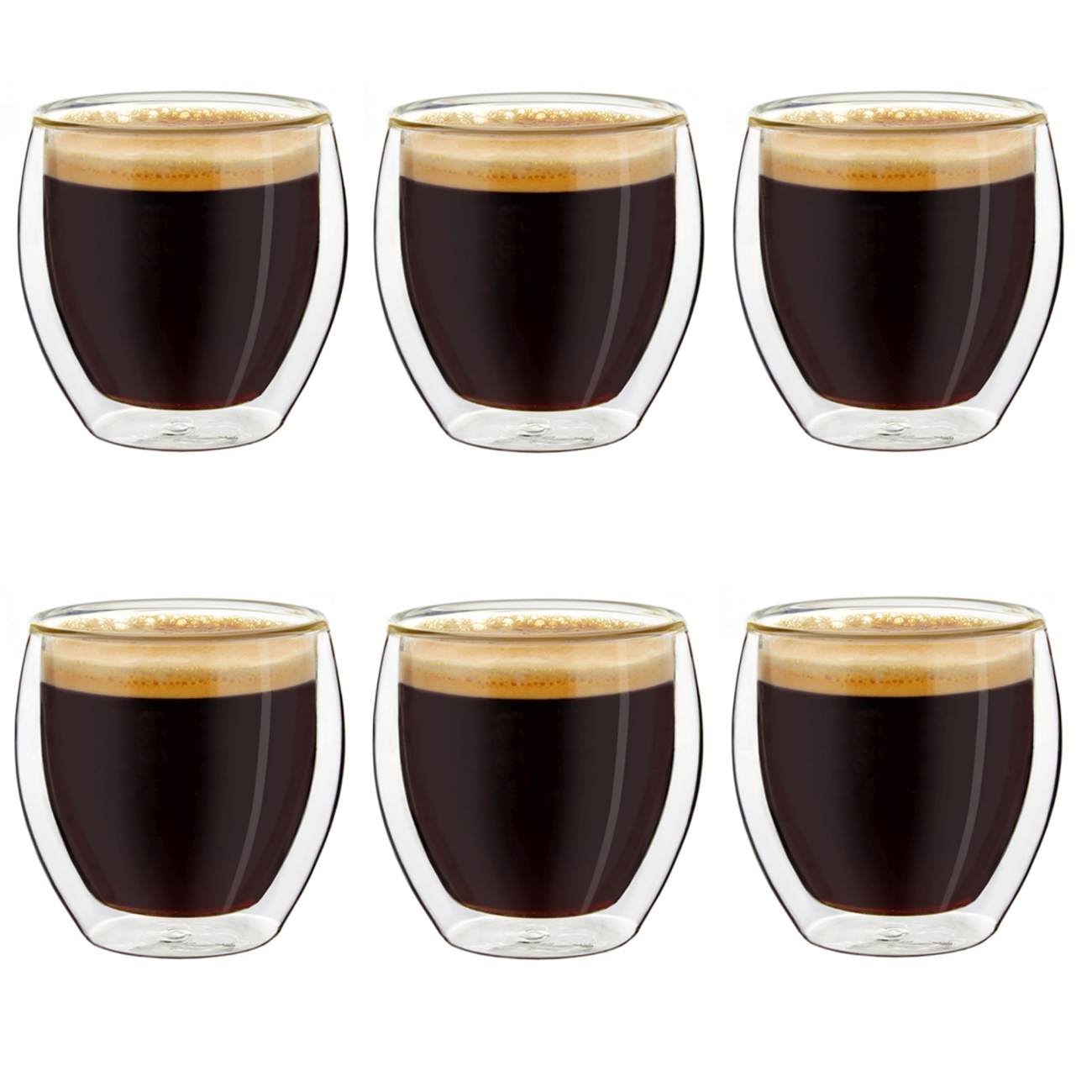 Creano Espresso Doppelwandglas (Set: 2er, 4er, 6er) "bauchig" | 100ml