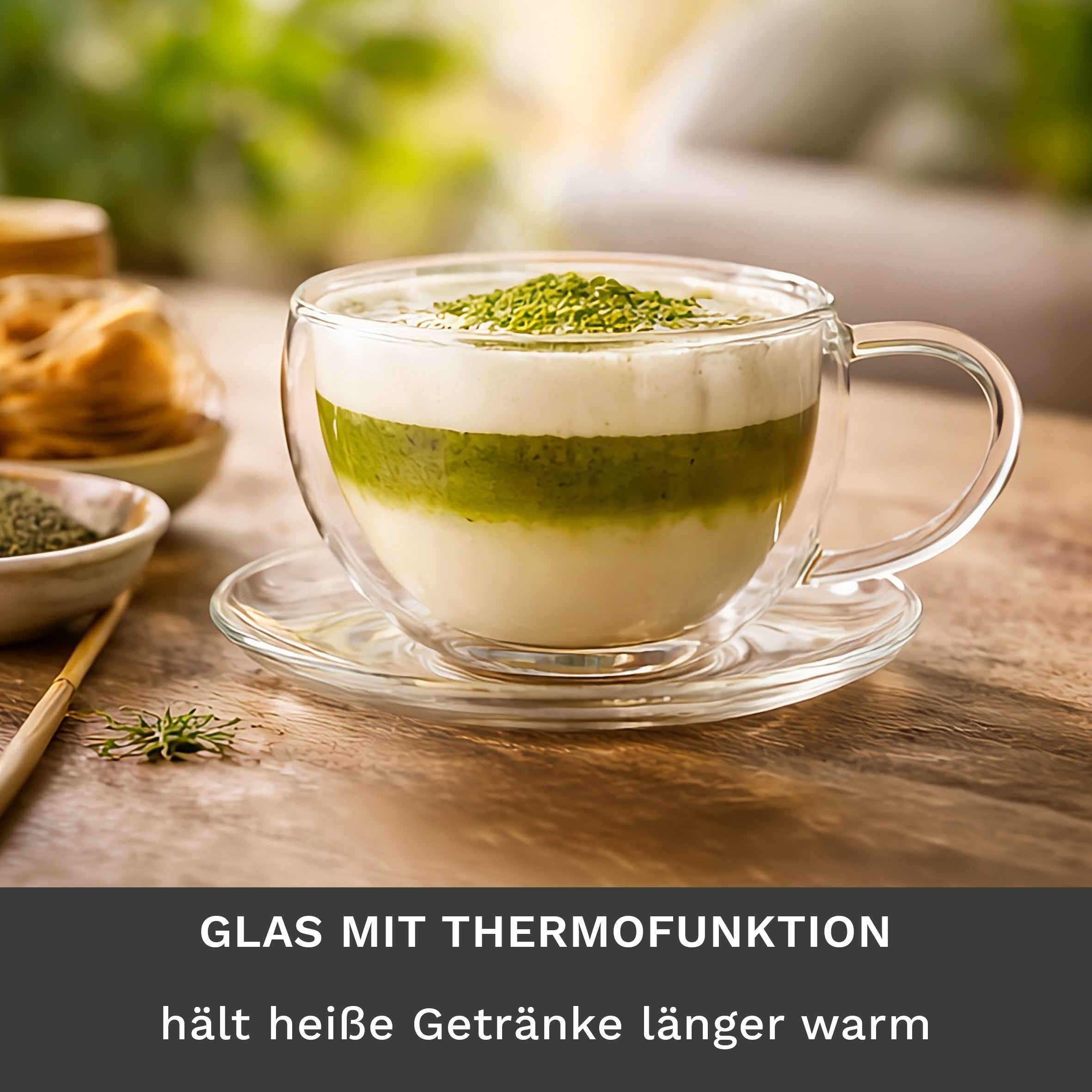 Creano doppelwandige Thermo-Tasse (Set: 1er, 2er, 4er, 6er) mit Untersetzer | 250ml - Creano
