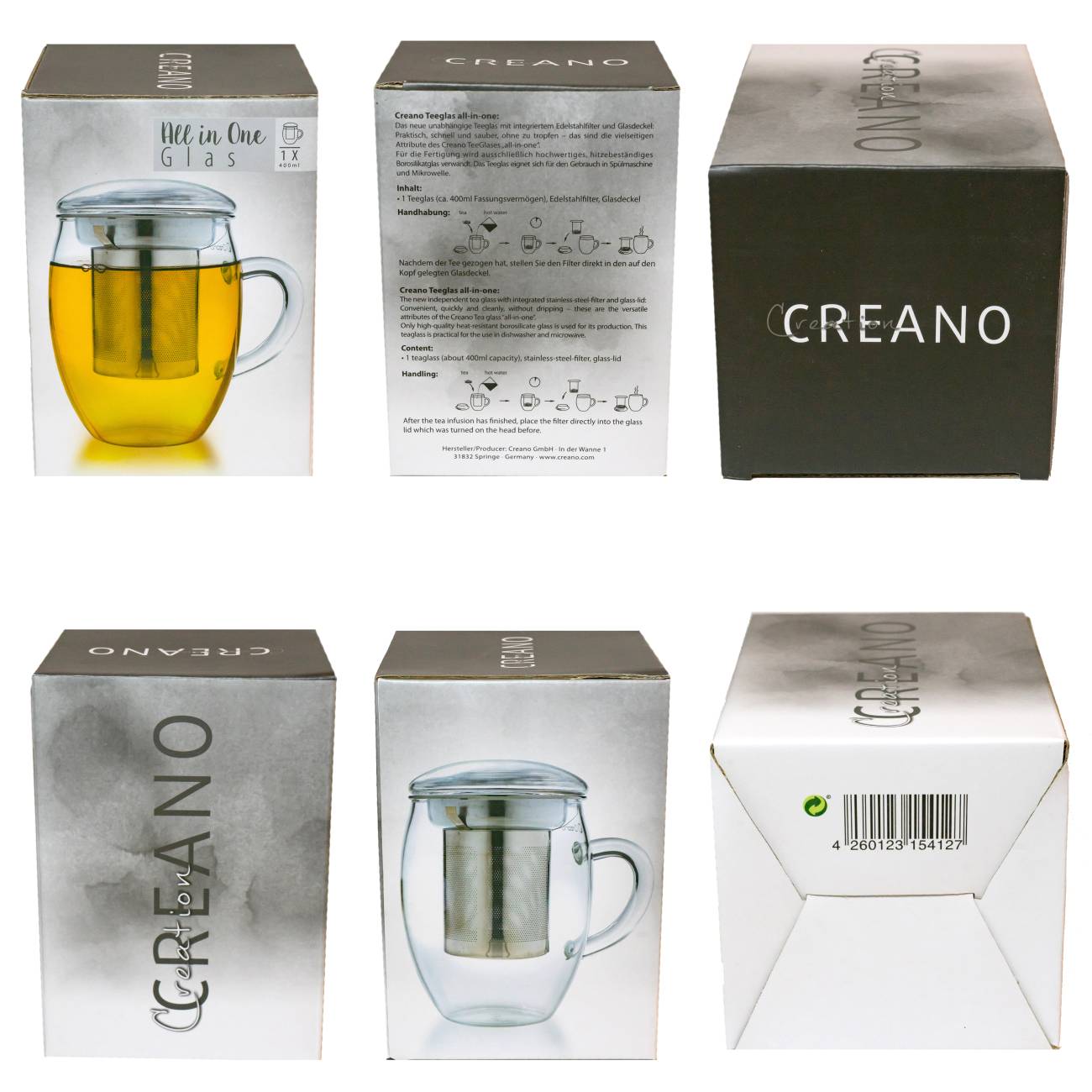 Creano TeeGlas "All-In-One", 3 tlg. | 400ml - Creano