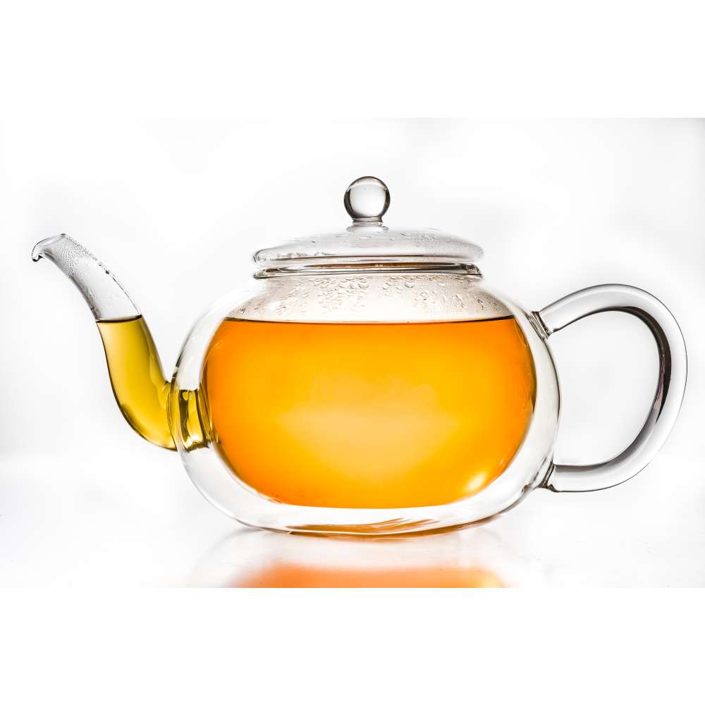 Creano doppelwandige Glas-Teekanne 1,2l mit Edelstahlfilter - tropffrei