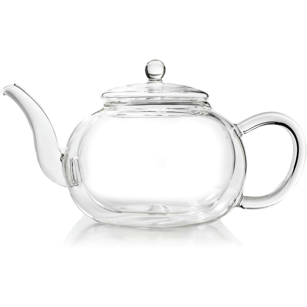 Creano doppelwandige Glas-Teekanne 1,2l mit Edelstahlfilter - tropffrei