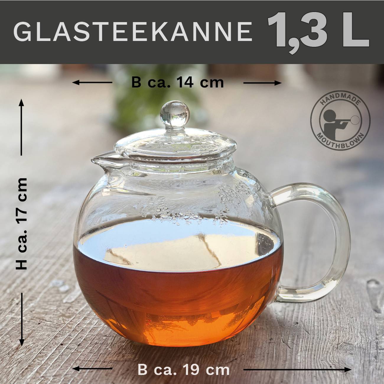 Creano Glas Teekanne "Schnabel" | 1,3 Liter - Creano
