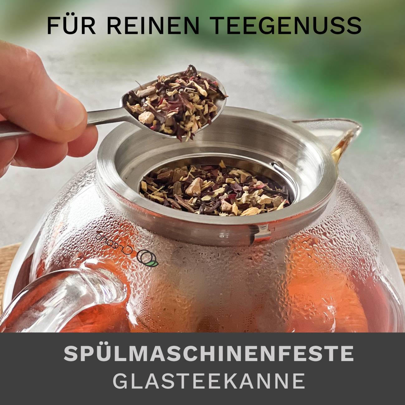 Creano Glas Teekanne "Schnabel" | 1,3 Liter - Creano