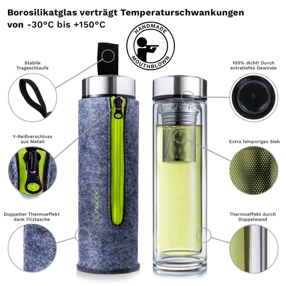 Thermo Teamaker mit Filztasche | 400ml