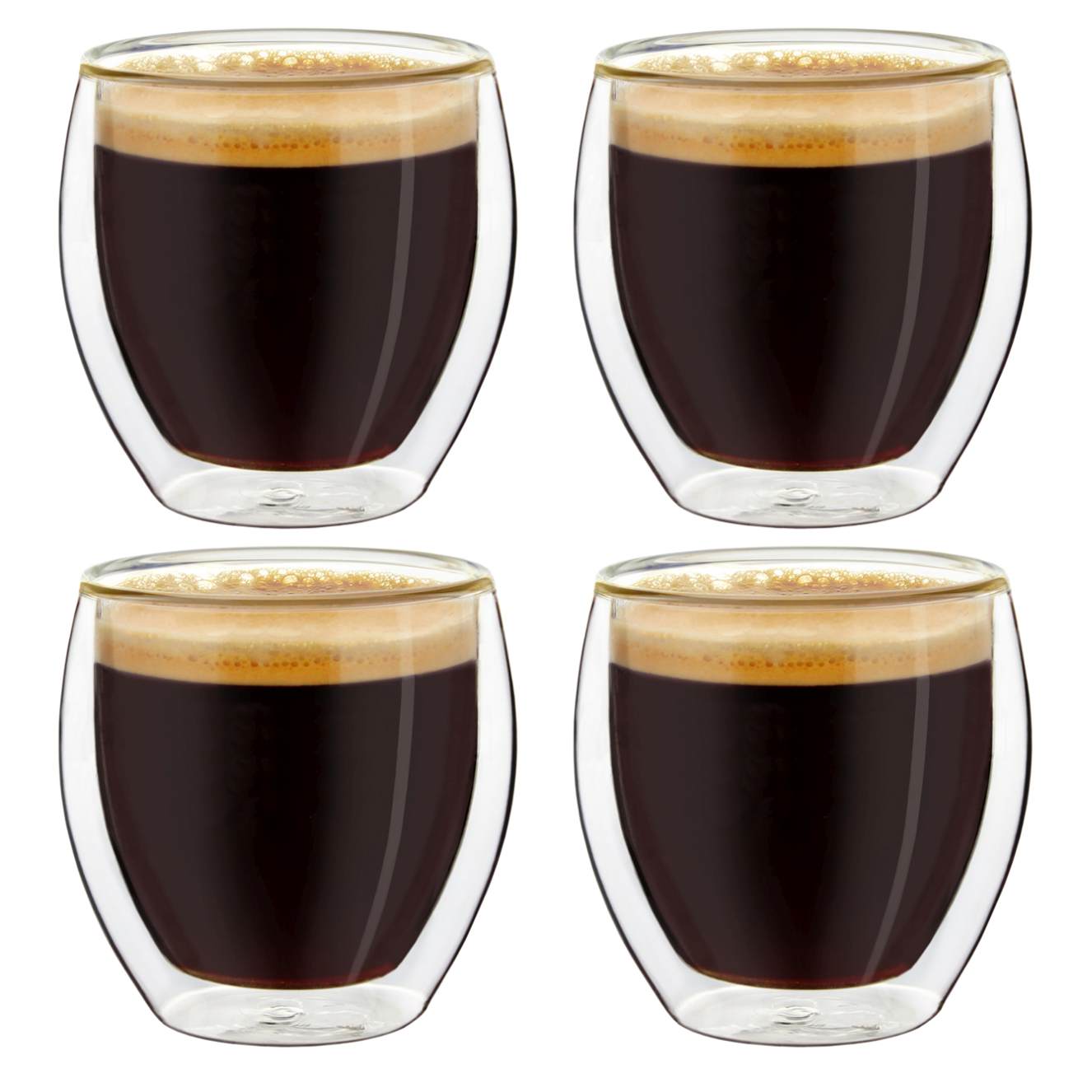 Creano Espresso Doppelwandglas (Set: 2er, 4er, 6er) "bauchig" | 100ml