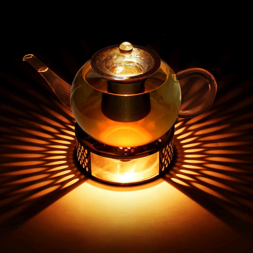 Creano Glas Teekanne "flach" | 1,6L