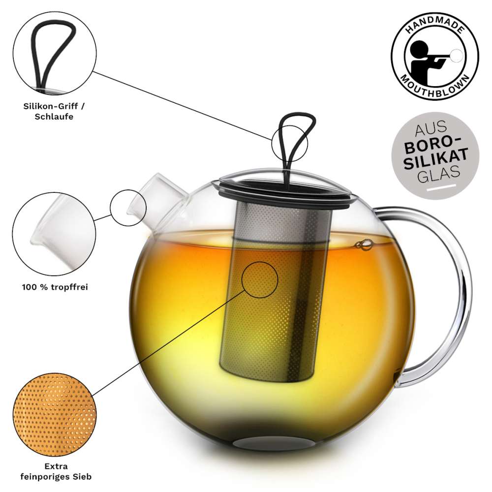 Creano Glas Teekanne "JUMBO"