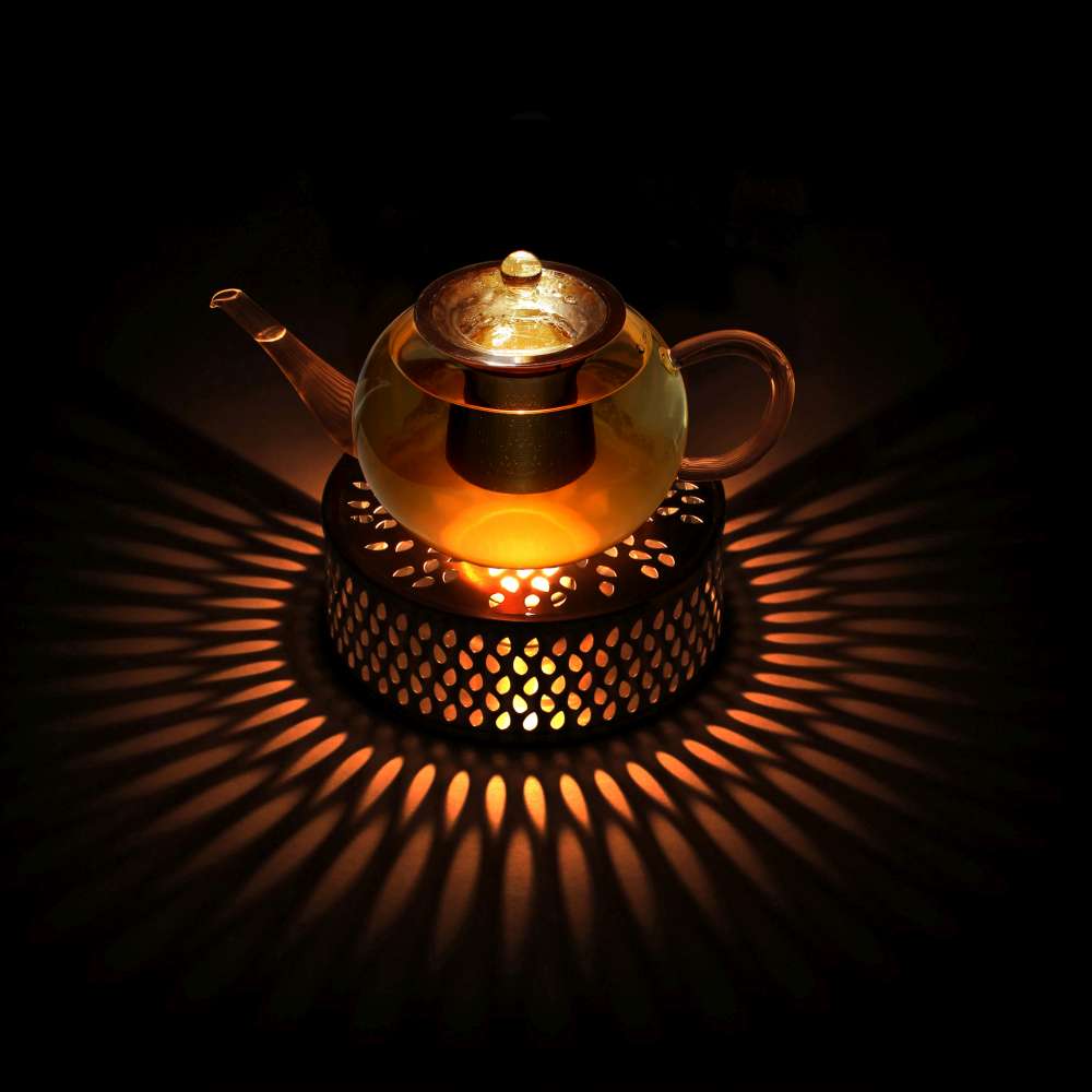 Creano Glas Teekanne "flach" | 1,2L