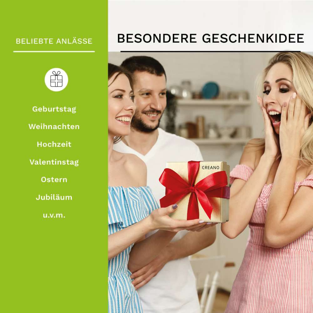 Creano Teelini Teeblumen im Tassenformat, Geschenkset in Teekiste, 12 ErblühTeelini in 4 Sorten, Grüner Tee