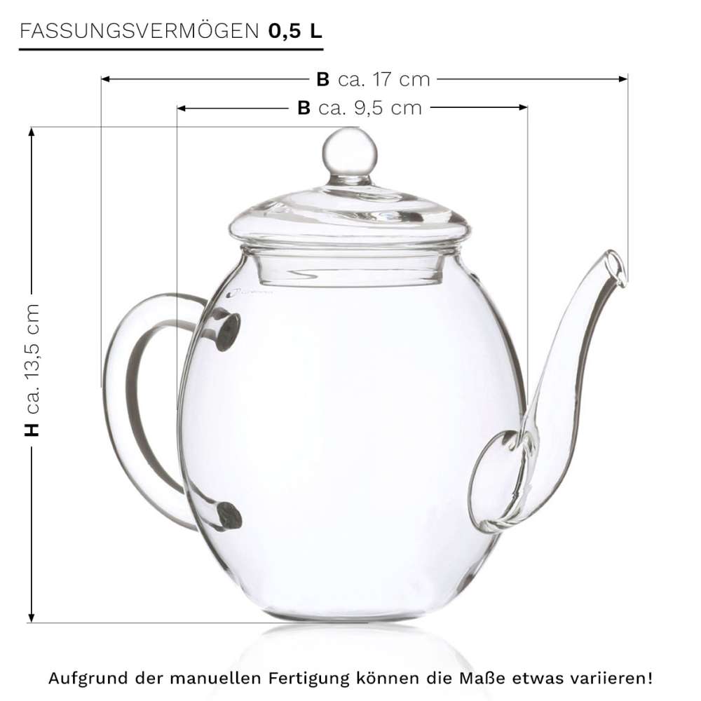 Creano Teeblumen Mix - goldenes Geschenkset Erblühtee mit Glas Teekanne weißer, grüner & schwarzer Tee in 6 Sorten, Teeblume, Blooming Tea, Geschenk für Frauen - Creano