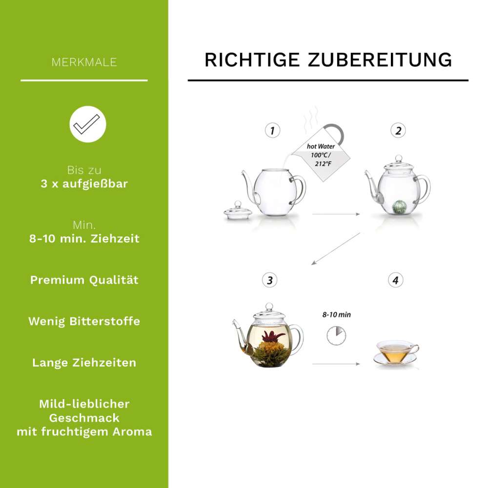 18er ErblühTee in edler Magnetbox „Grüner Tee“ - Creano