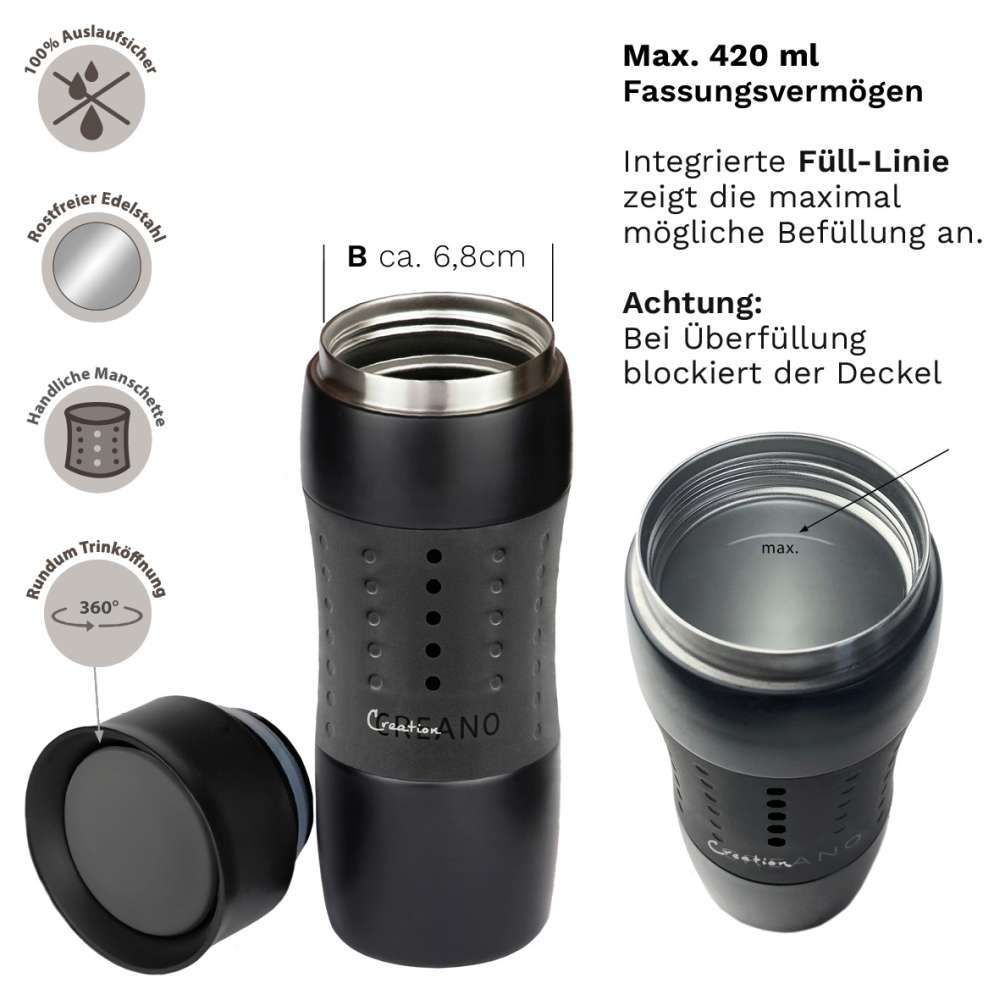 Creano Set - Thermoskanne Design Travel Mug 420ml 2er / 3er Set