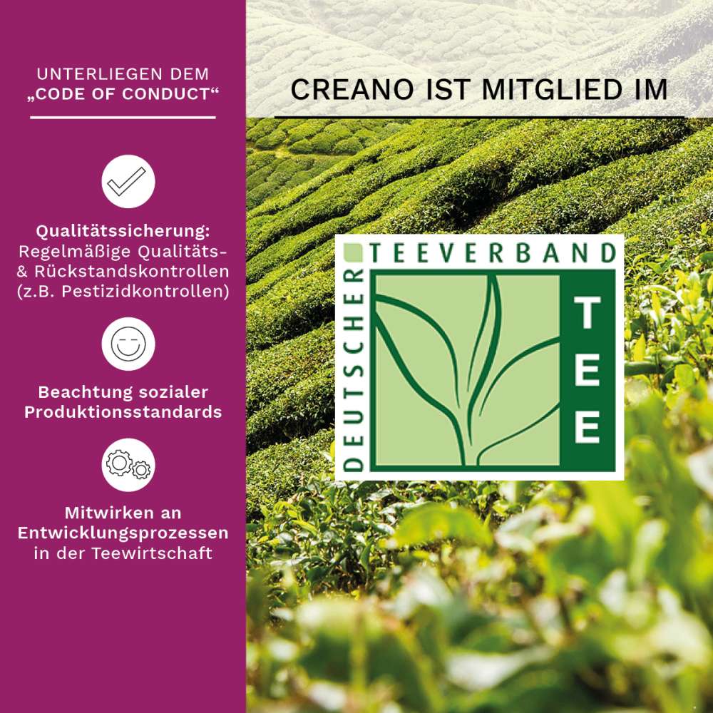 Creano Teekanne aus Glas 1,0l, 3-Teilige Glasteekanne mit zwei Teekugeln ErblühTee Weißtee/Grüntee