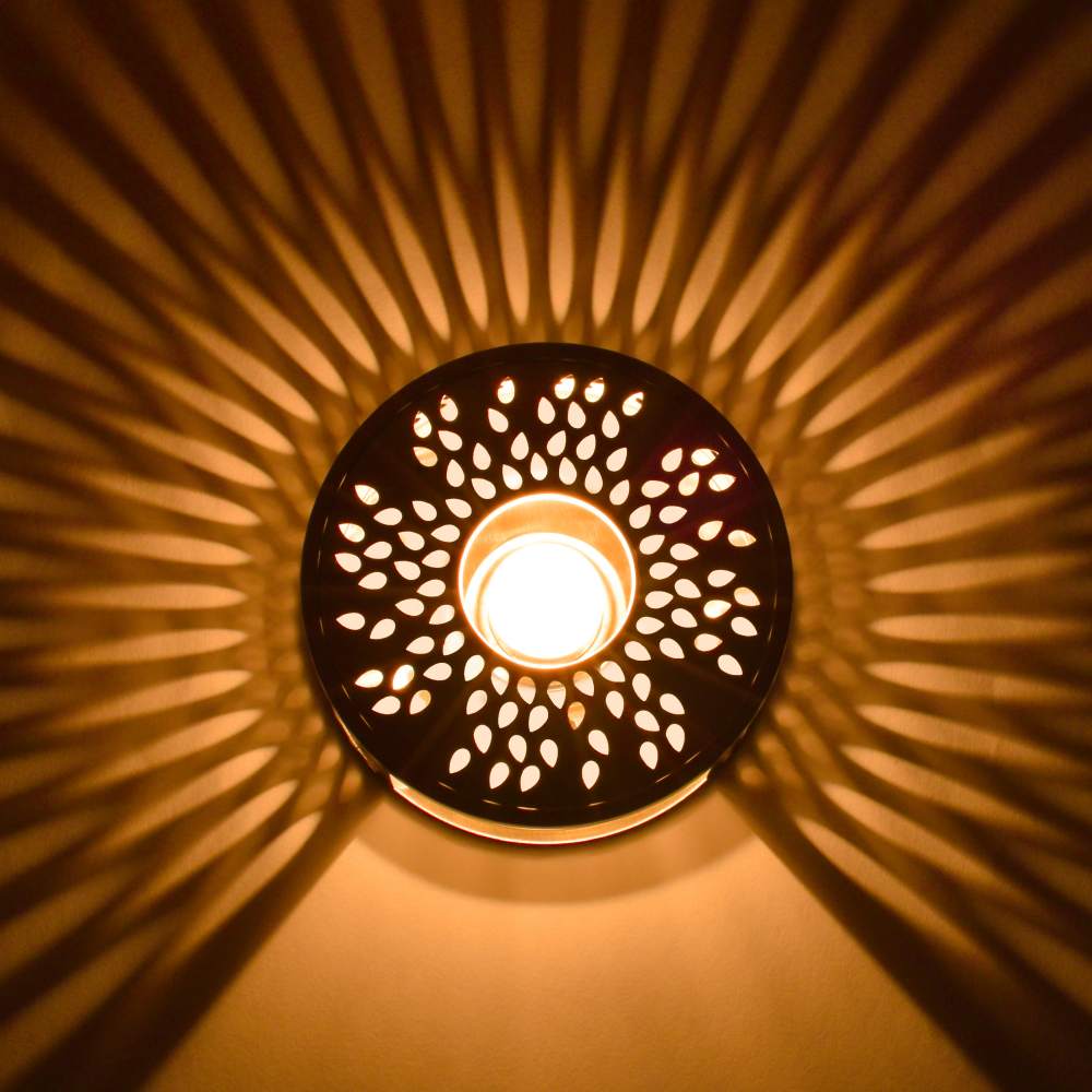 Creano weißes Stövchen "Leaf" aus Edelstahl mit Teelichthalter