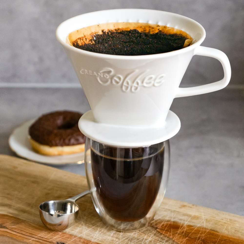 Creano Porzellan Kaffeefilter - Filter Größe 4 für Filtertüten Gr. 1x4 - Weiß