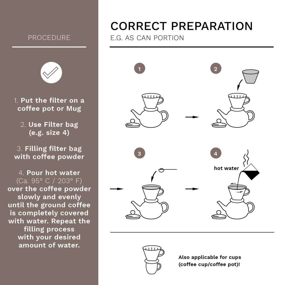 Creano Porzellan Kaffeefilter - Filter Größe 4 für Filtertüten Gr. 1x4 - Steingrau