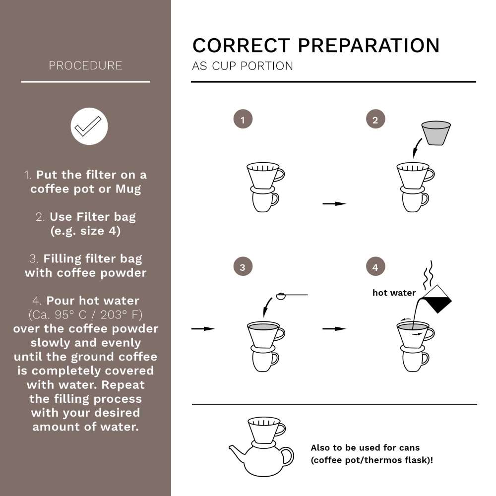 Creano Porzellan Kaffeefilter - Filter Größe 4 für Filtertüten Gr. 1x4 - Steingrau