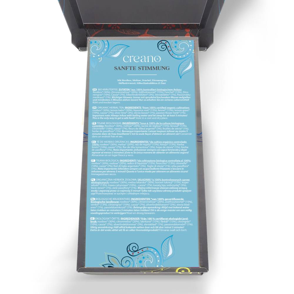 3er Dose Grobschnitt BIO Kräutertee “Calm down” Tee-Mix Creano (Wellness-Tee, Sanfte Stimmung, Abend-Tee)
