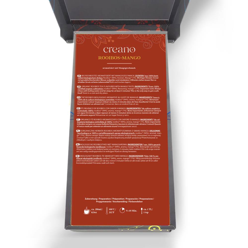 3er Dose Grobschnitt BIO Kräutertee “Kräuter-Mix“ Creano (Fruchtige Kamille, Süße 3-Minze, Rooibos-Mango)