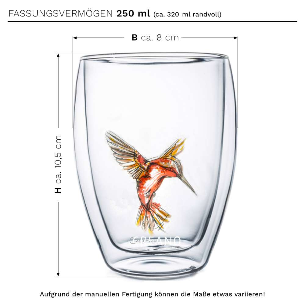 Creano Doppelwandiges Thermoglas "Hummi" | verschiedene Farben