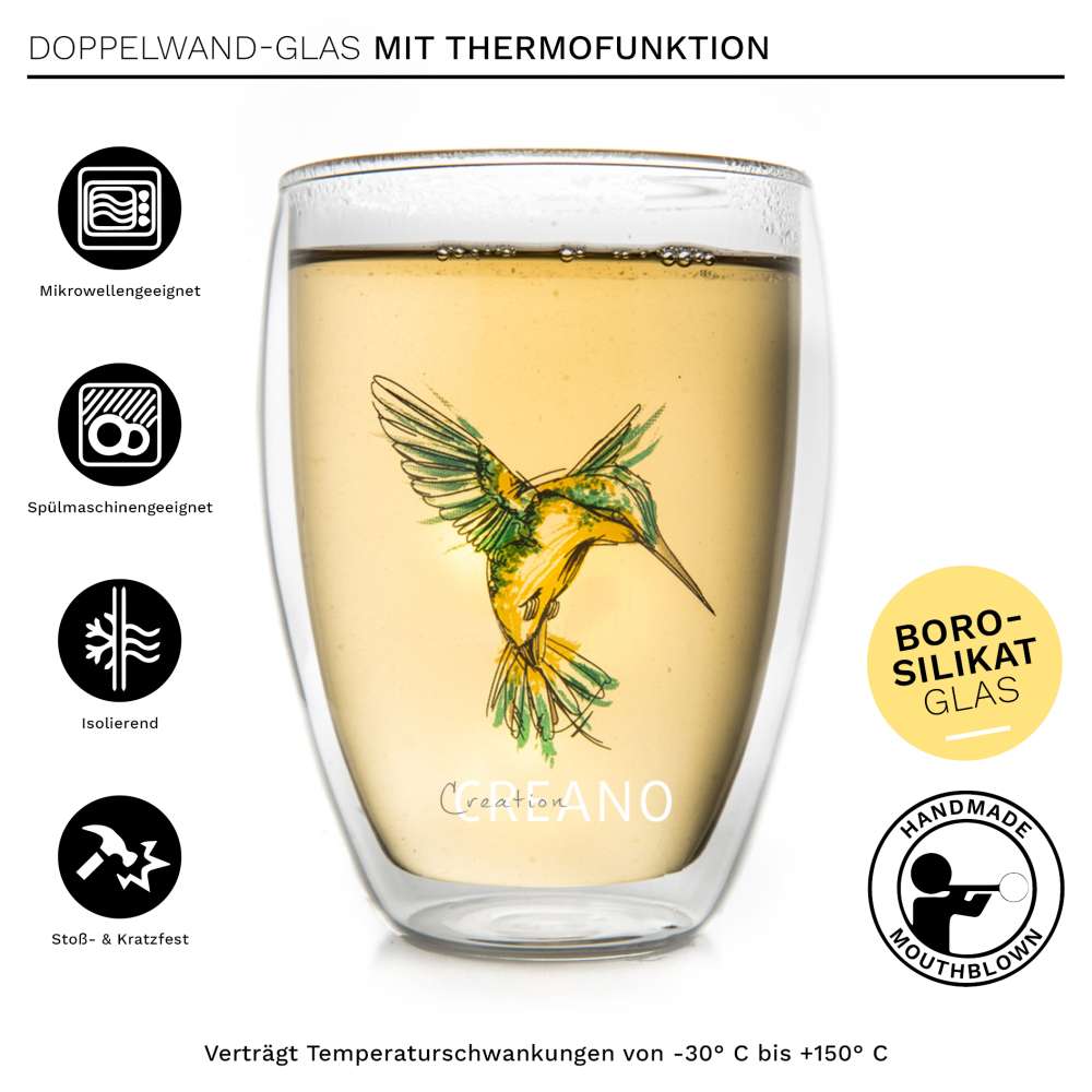 Creano Doppelwandiges Thermoglas "Hummi" im Mix-Set | 250ml
