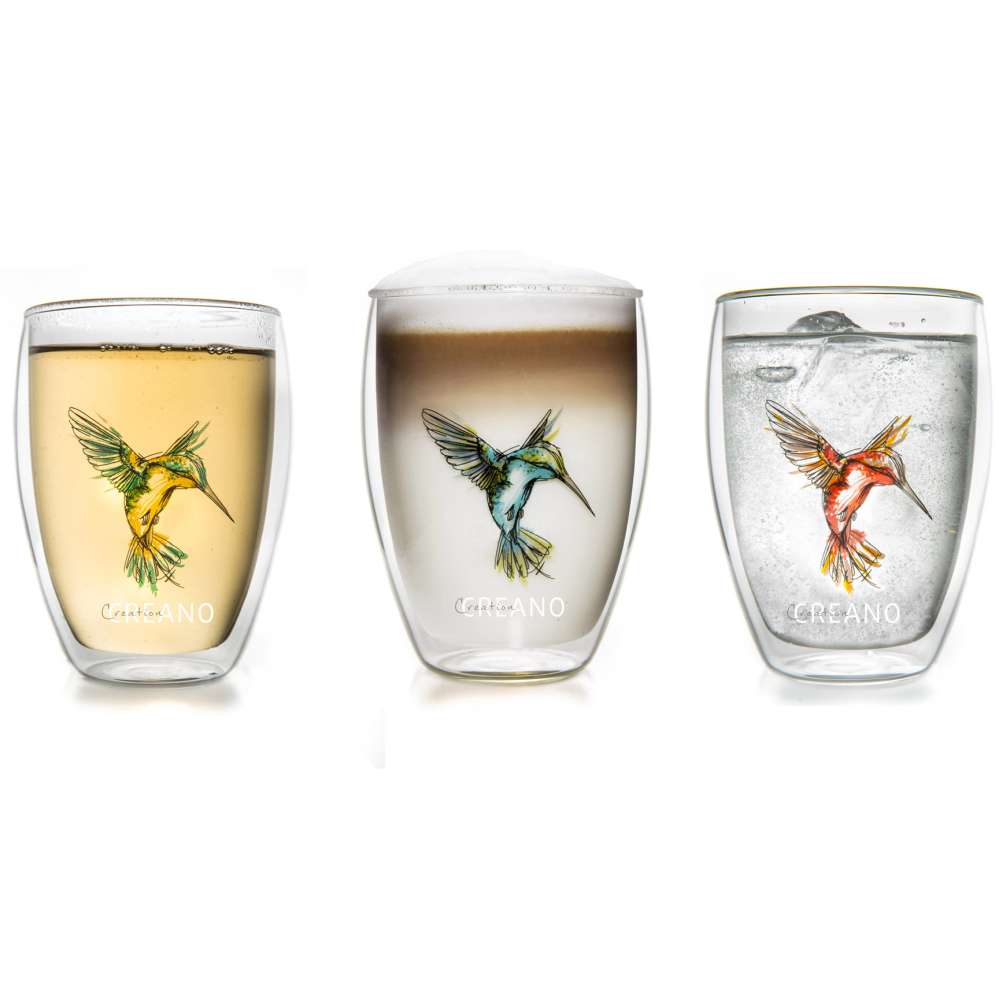 Creano Doppelwandiges Thermoglas "Hummi" im Mix-Set | 250ml