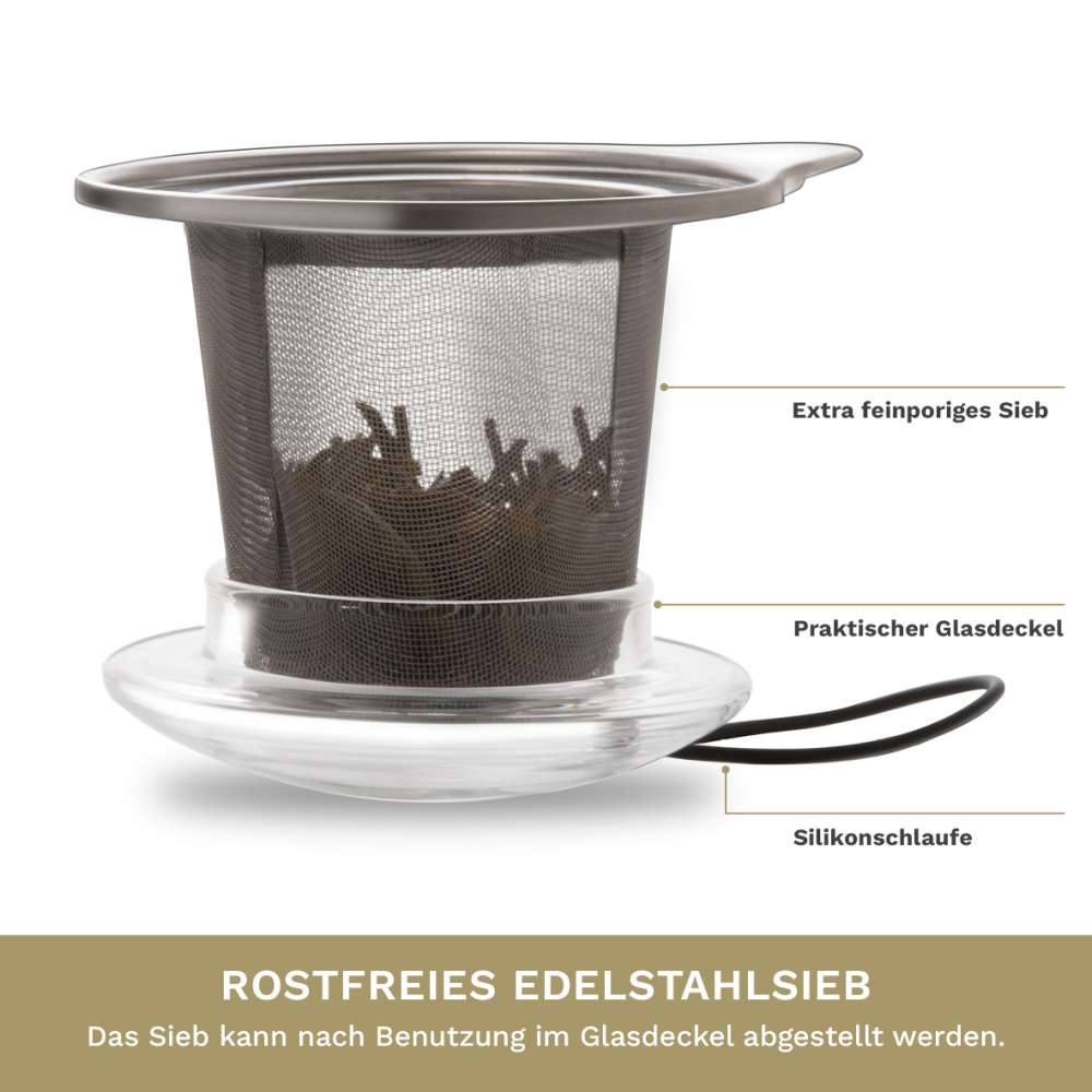 JUMBO Tee-Tasse XXL aus Glas mit Henkel