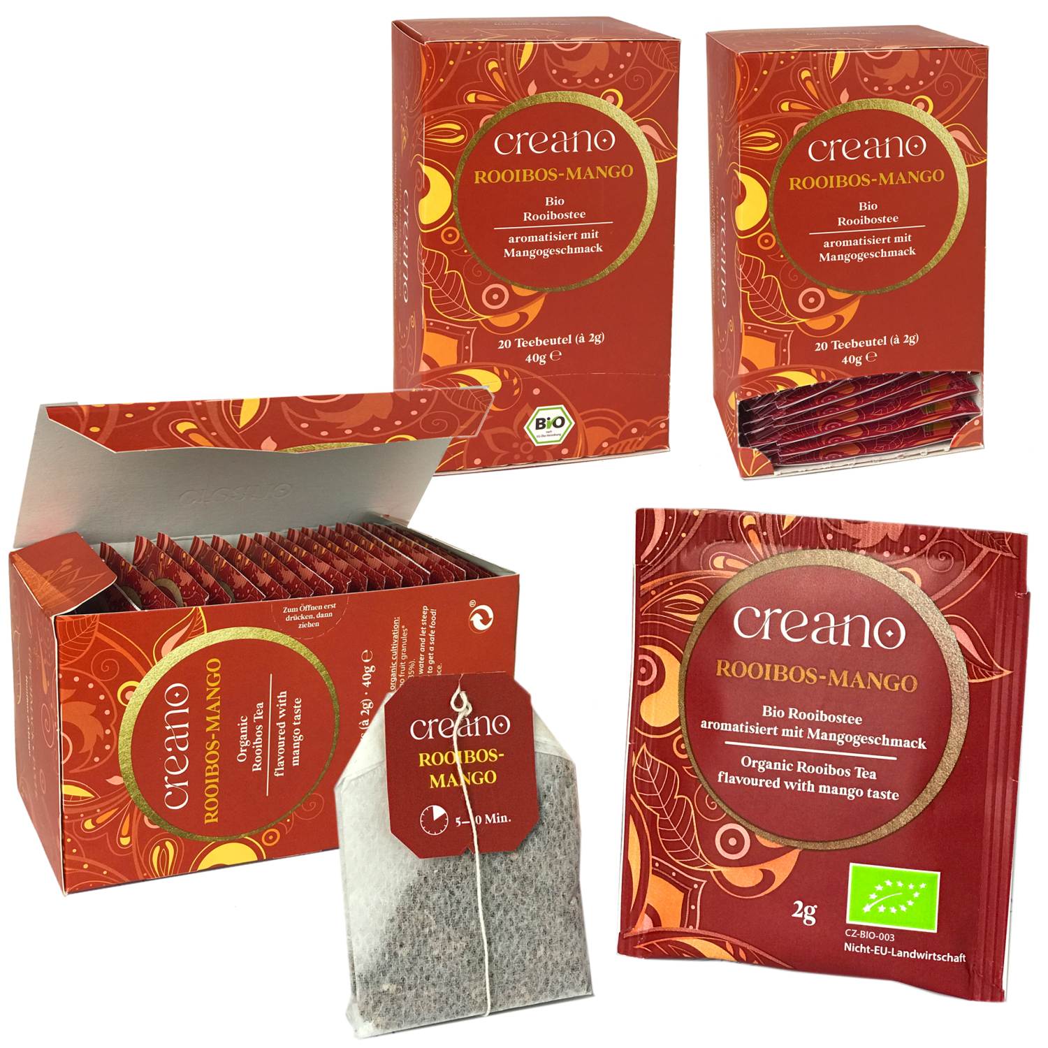 Bio-Teebeutel Rooibos-Mango 20er / 60er-Pack*