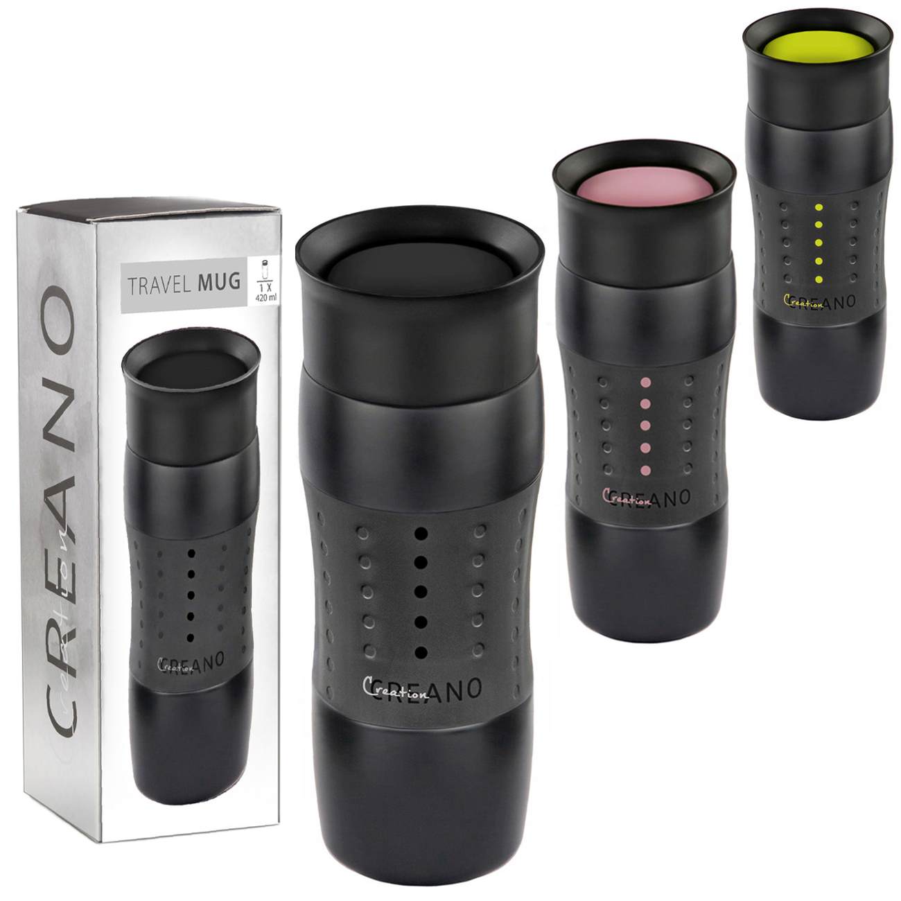 Creano Set - Thermoskanne Design Travel Mug 420ml 2er / 3er Set