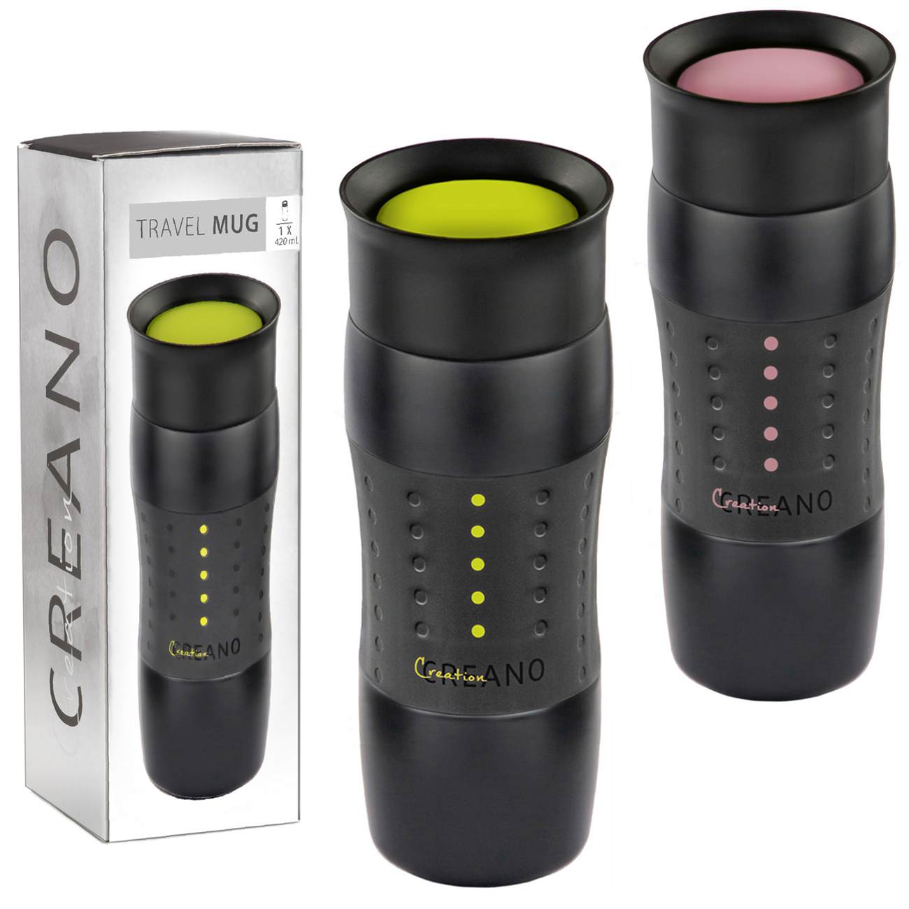 Creano Set - Thermoskanne Design Travel Mug 420ml 2er / 3er Set