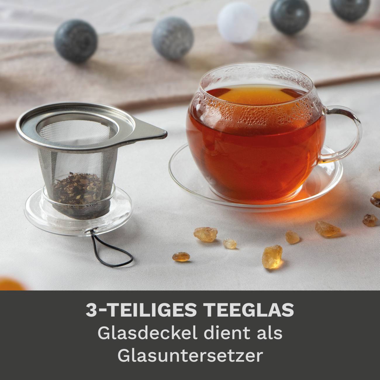 JUMBO Tee-Tasse XXL aus Glas mit Henkel - Creano