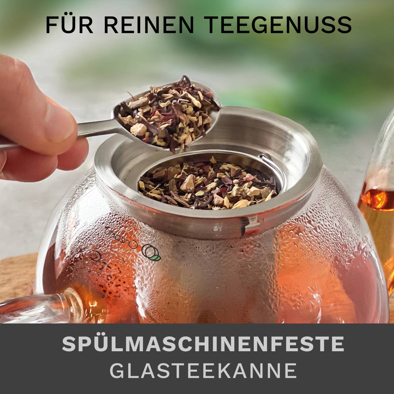 Creano Glas Teekanne “hoch” | 1,0L - Creano