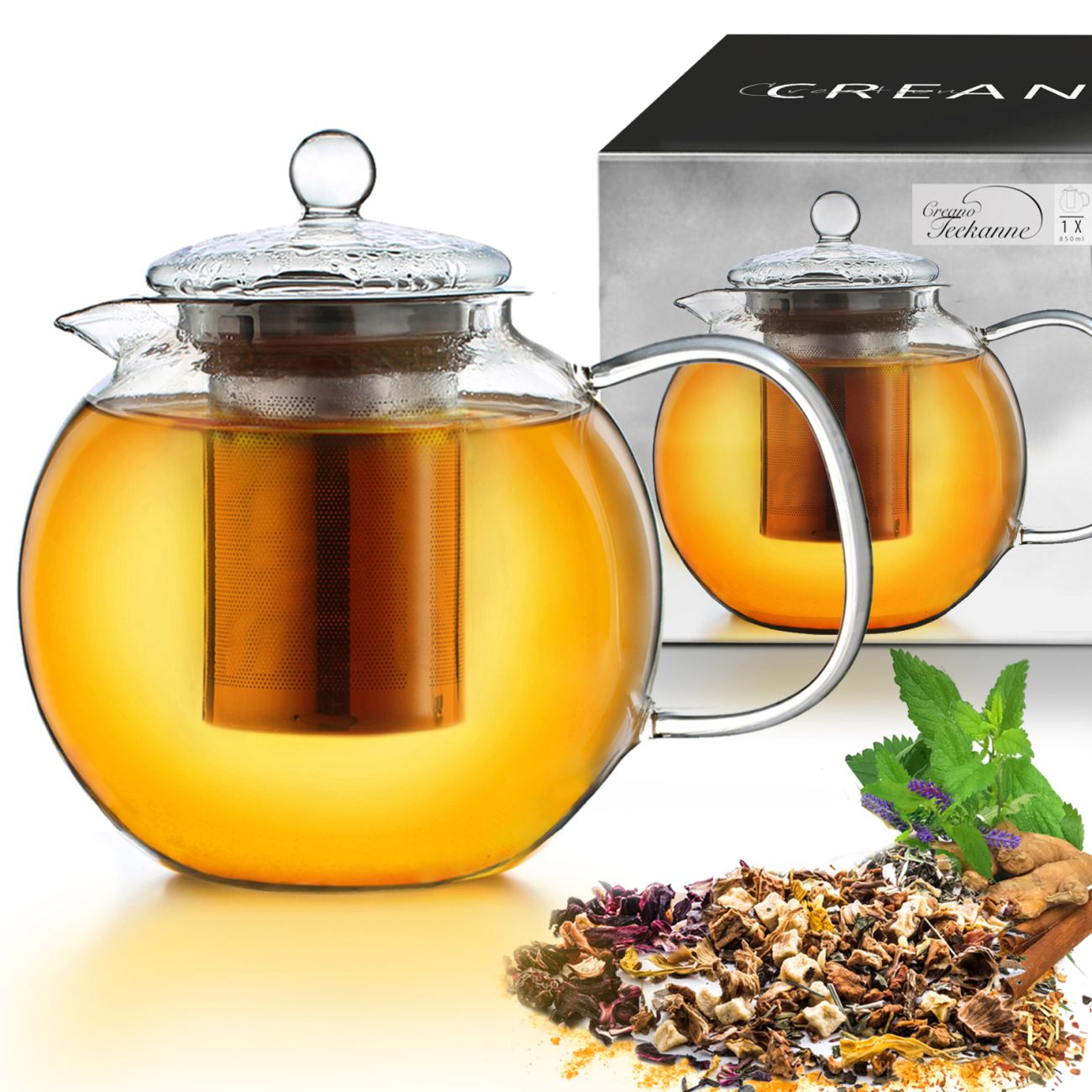 Creano Glasteekanne Schnabel 0,85l - Creano