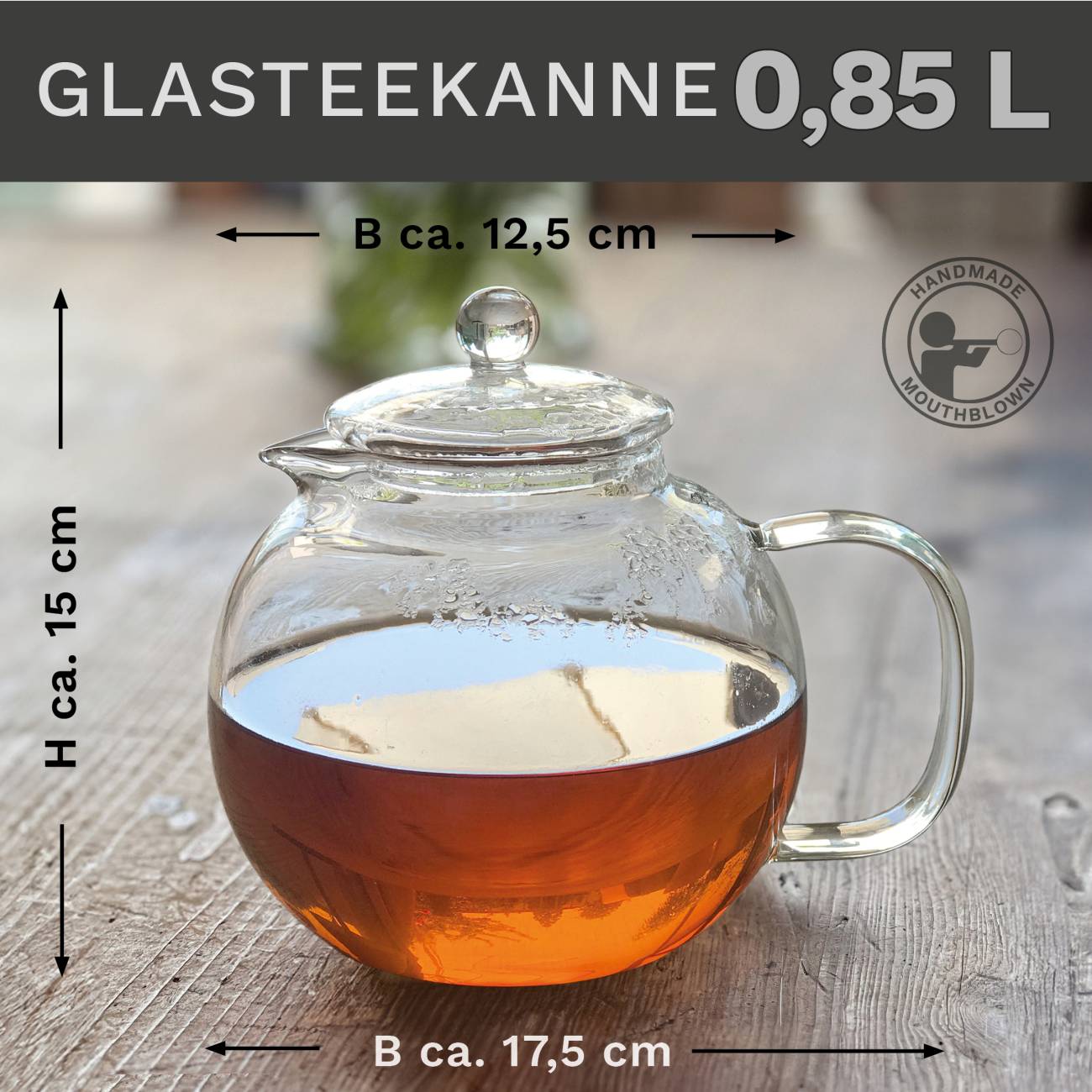 Creano Glas Teekanne "Schnabel" | 0,85 Liter - Creano