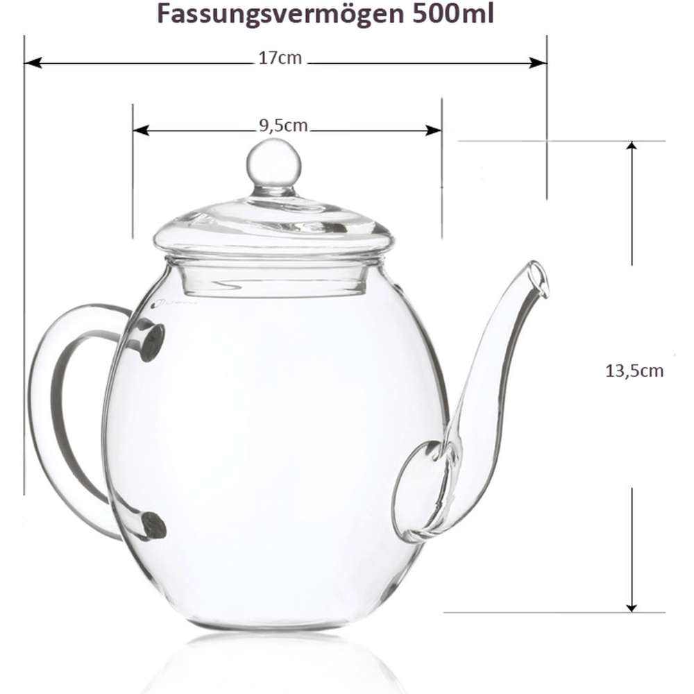 Creano Teeblumen Mix - Geschenkset "ErblühTee" mit Glaskanne & 6 Teekugeln Weißtee +Magnetbox mit 6 Teeblumen weißer Tee, insgesamt 12 ErblühTee in 6 verschiedene Sorten - Creano