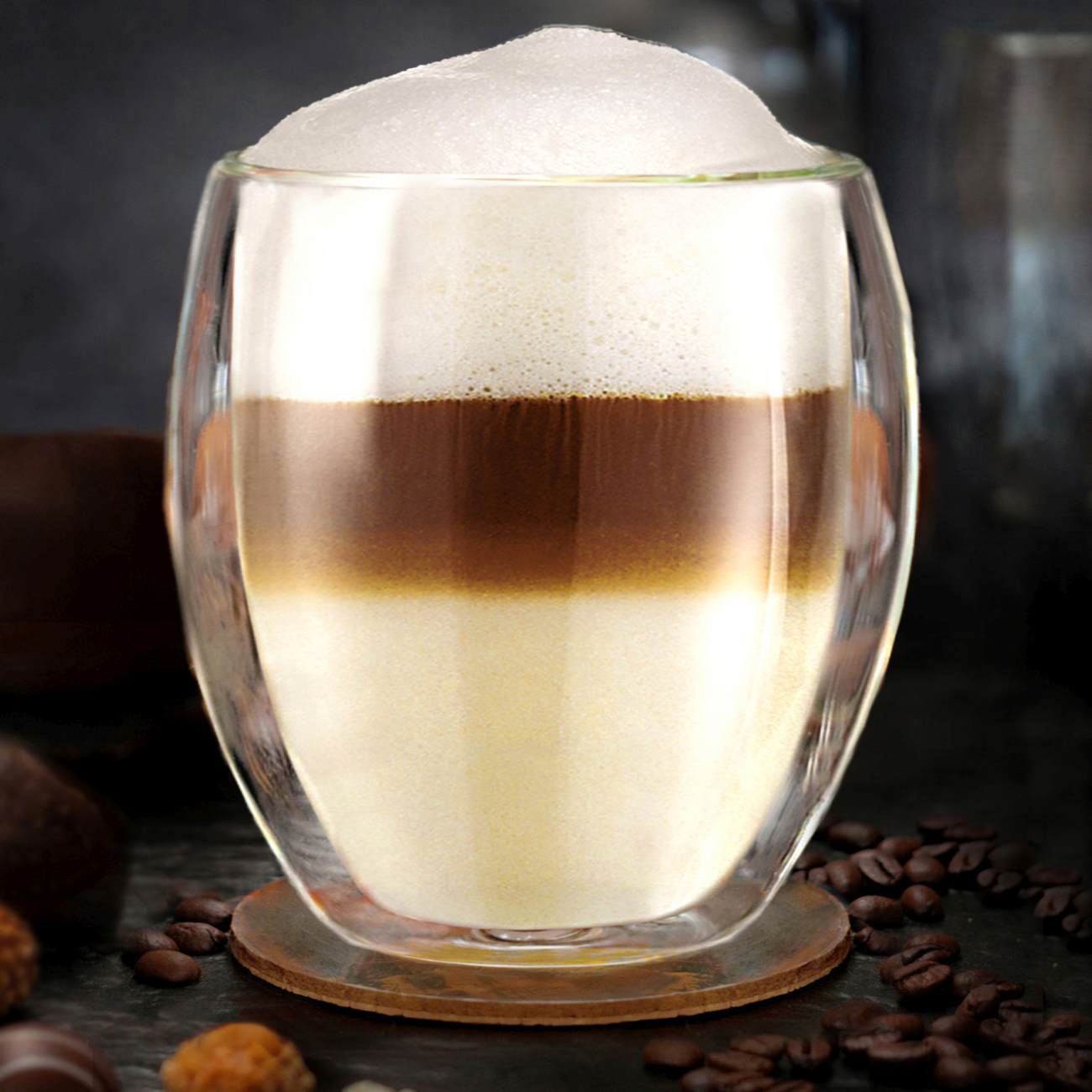 Creano doppelwandiges Thermoglas (Set: 1er, 2er, 4er, 6er) "bauchig" | 400ml - Creano