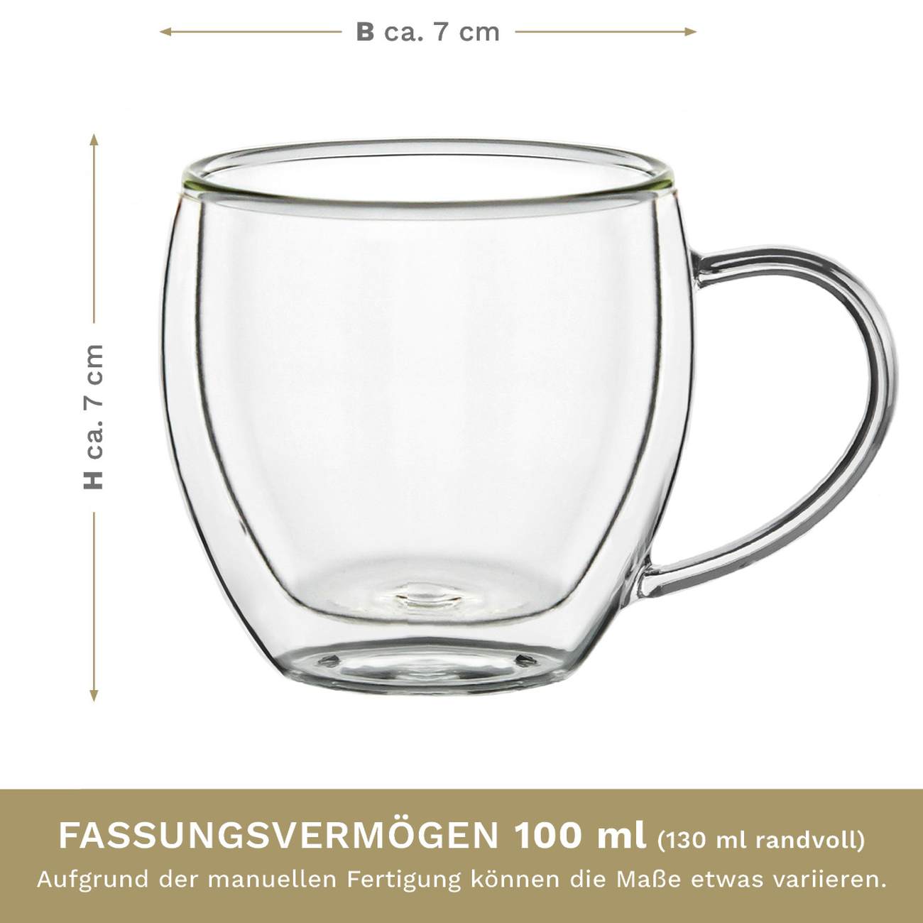 Creano Thermogläser-Set (2er, 4er, 6er) Espressoglas hoch; 100ml - Creano
