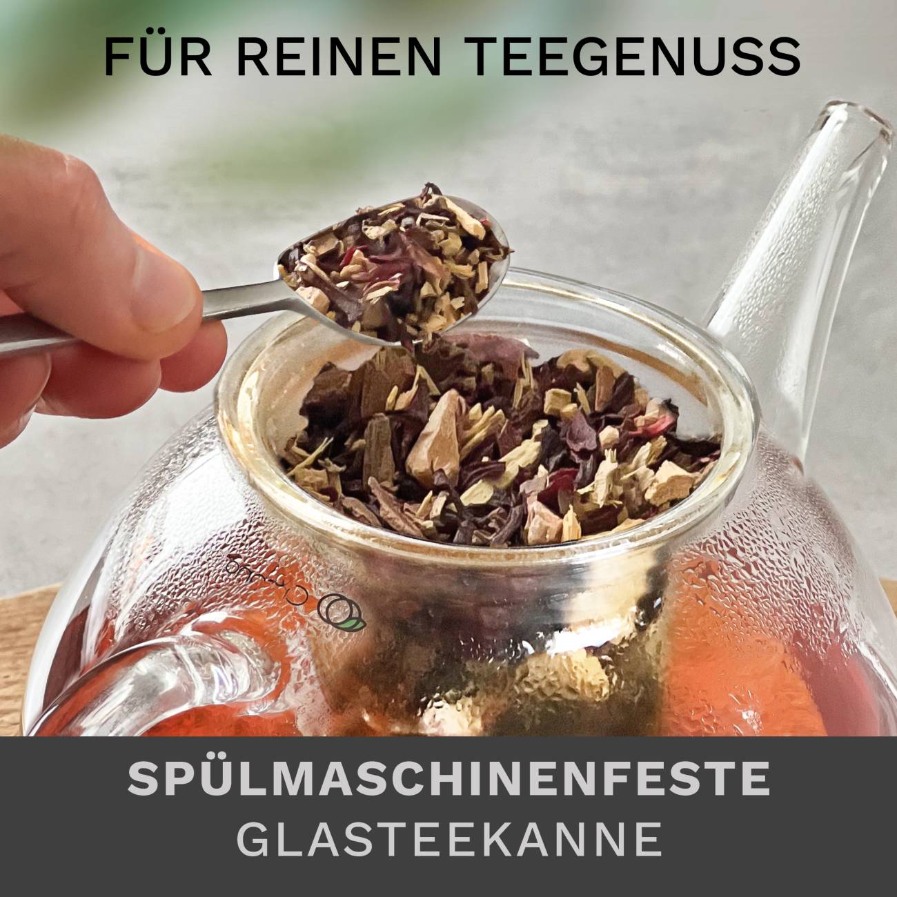 Creano Teekanne aus Glas 0,8l - Glasteekanne mit Glas-Sieb und Deckel - Ideal zur Zubereitung von losen Tees - tropffrei - Creano