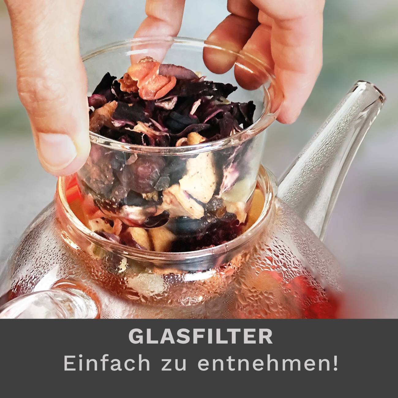 Creano Teekanne aus Glas 0,8l - Glasteekanne mit Glas-Sieb und Deckel - Ideal zur Zubereitung von losen Tees - tropffrei - Creano