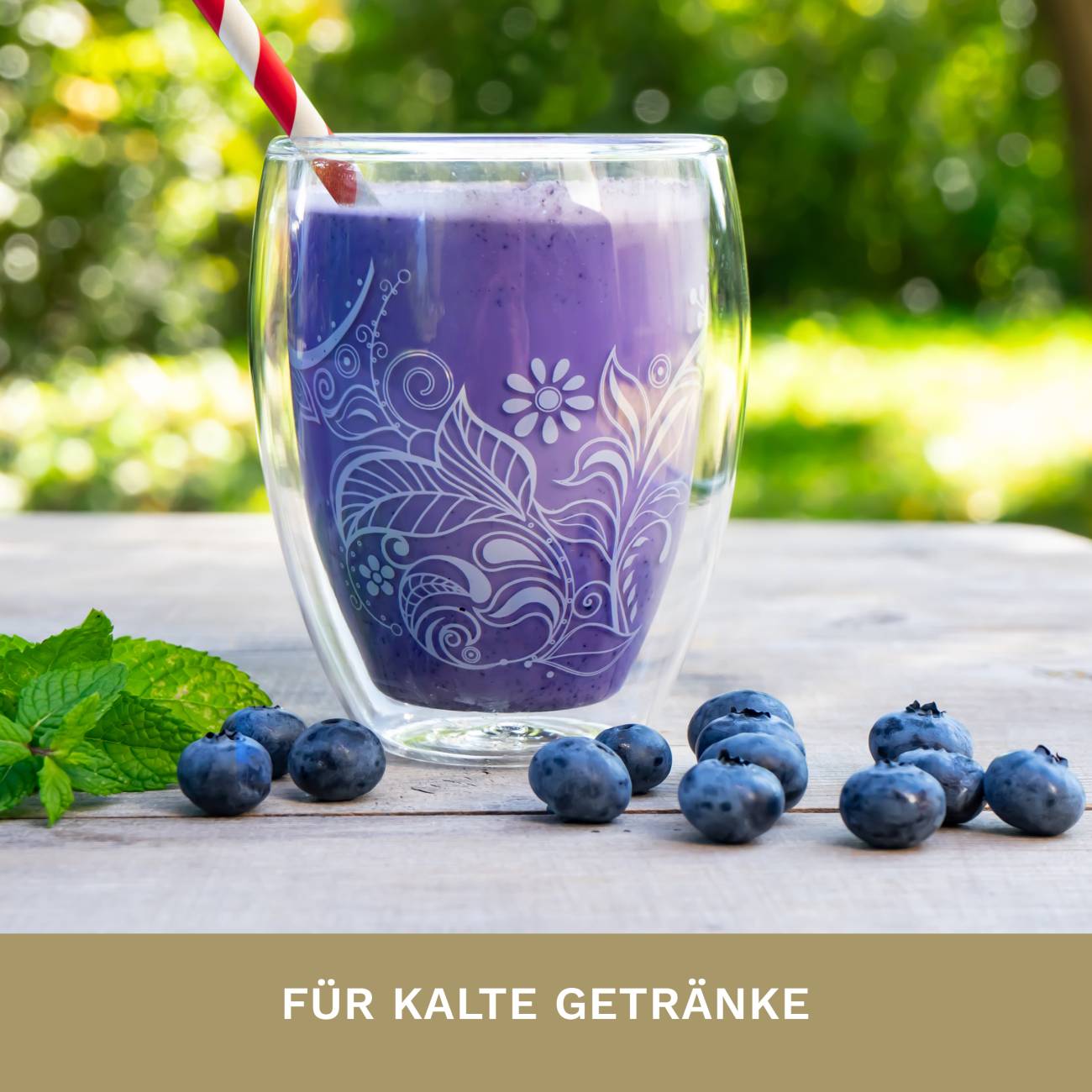 Creano doppelwandige Gläser 250ml "Flowery" White - Thermoglas mit Dekor - Creano