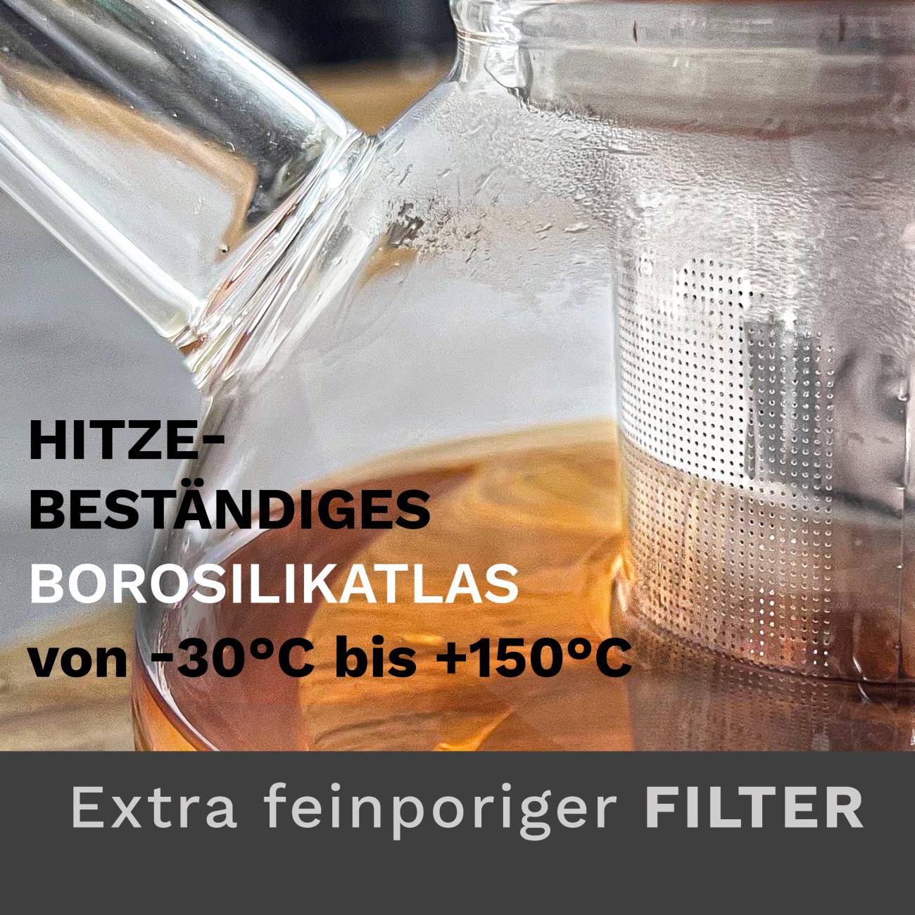 Creano Teekanne mit Edelstahl Siebeinsatz und Deckel – Ideal zur Zubereitung von Losen Tees – tropffrei - Creano