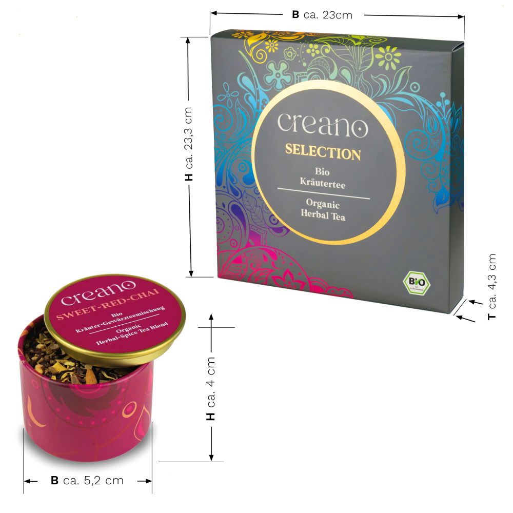 Creano Bio Kräutertee Geschenkset „LOSER TEE“ - 9 unterschiedliche Sorten Tee in Metalldosen - 122g - vegan & glutenfrei - NEUHEIT 2024* - Creano