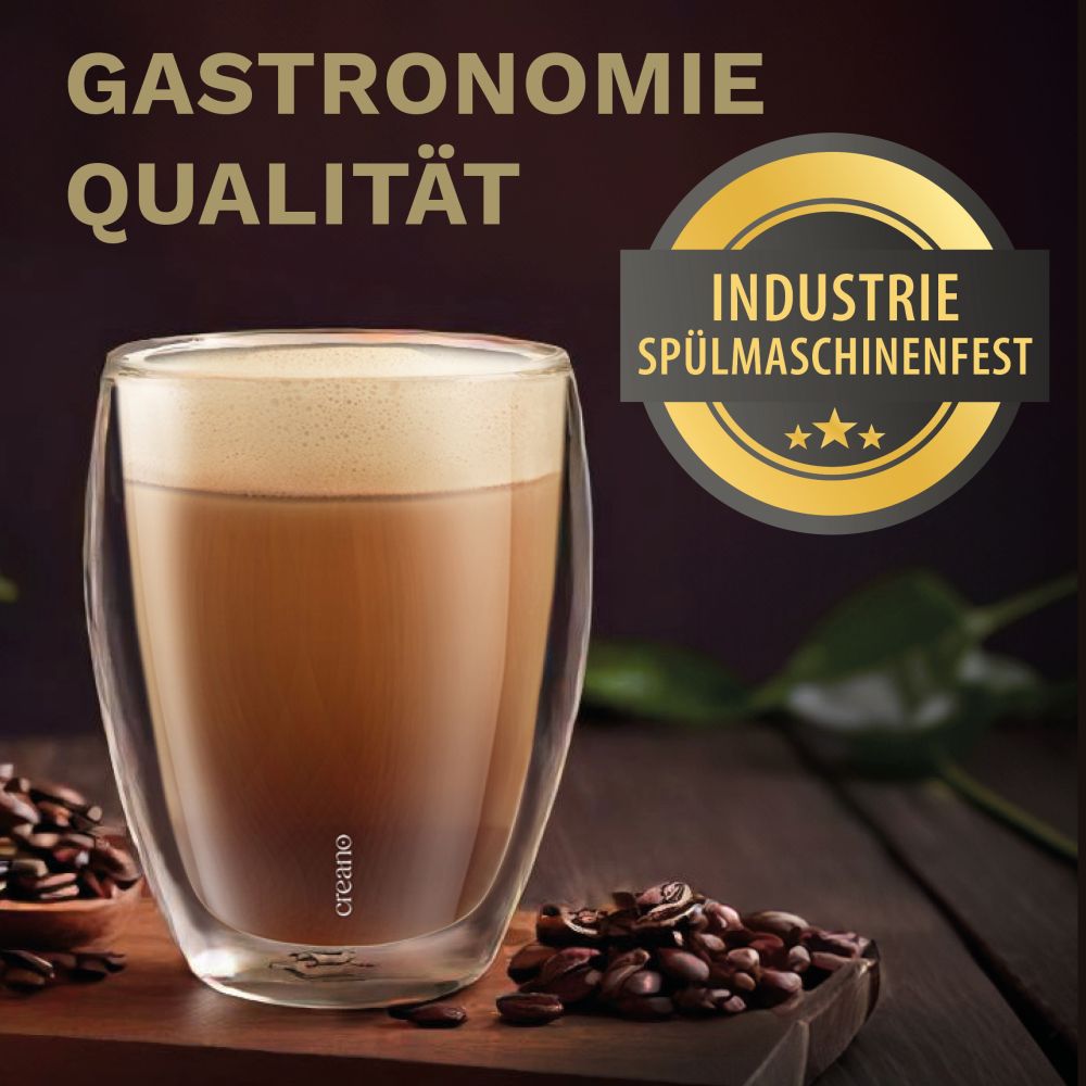 Creano doppelwandige Premium Gläser in Gastro Qualität, Set, 400ml - Creano