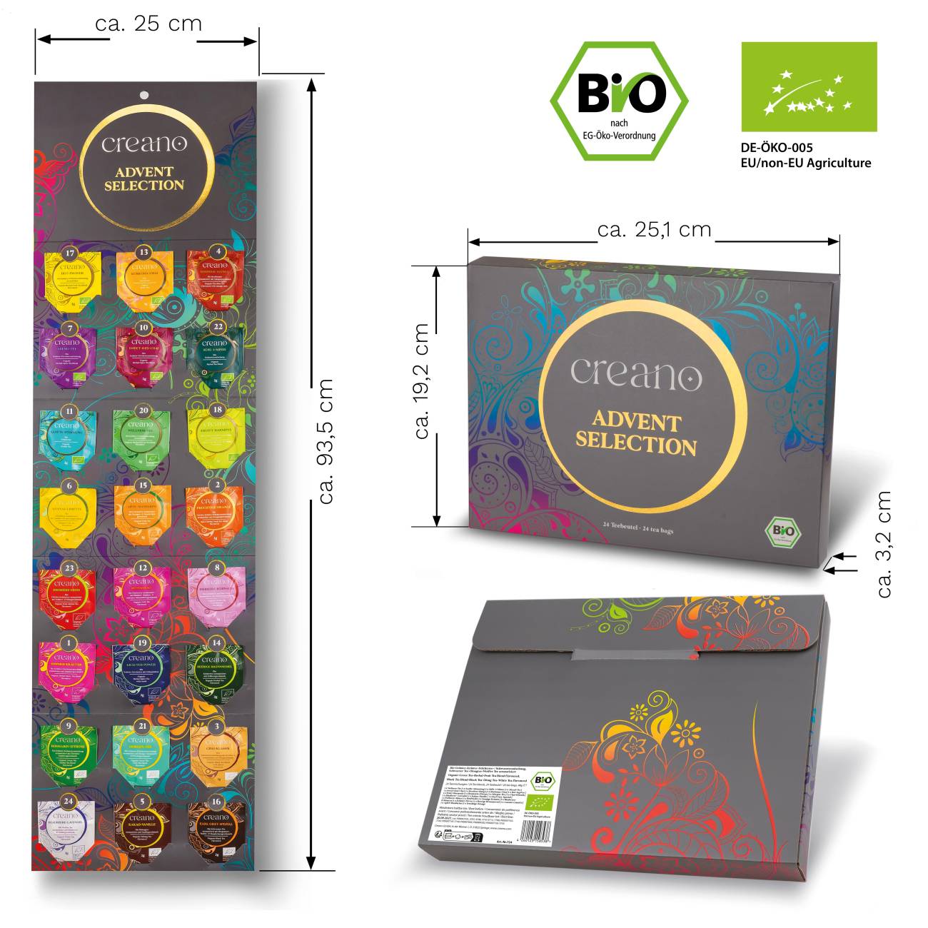 Adventskalender, 24er BIO Teebeutel-Tee *² - Creano