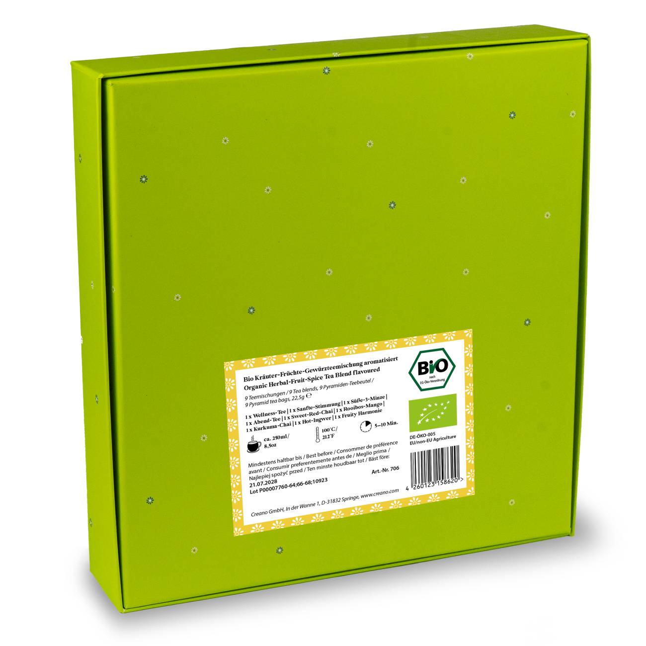 Oster-Edition Bio Kräutertee 9er Pyramiden Geschenkset „ORGANIC HERBAL TEA“ - 9 Bio-Pyramiden-Teebeutel in 9 unterschiedlichen Sorten - 22,5g*²